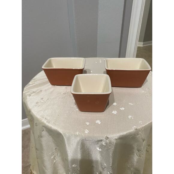 Vintage Longaberger 3 piece Ceramic Baking Dishes in great preloved condition - Picture 1 of 5